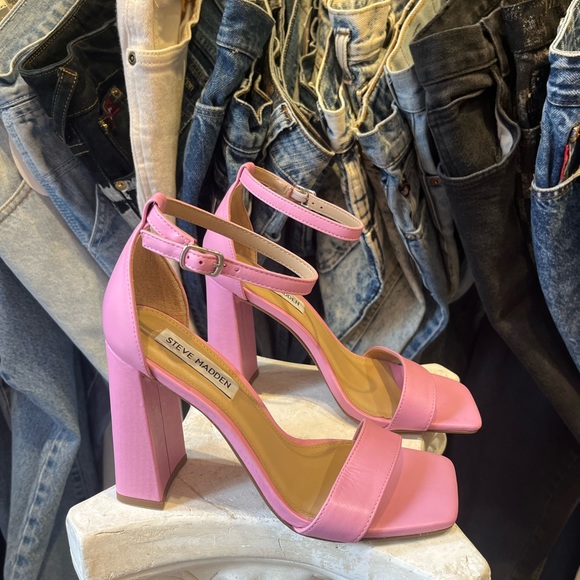 Steve Madden Shoes - Steve Madden - Tia Block Heel Vegan Leather Sandal Heels - Rose Pink Brand new